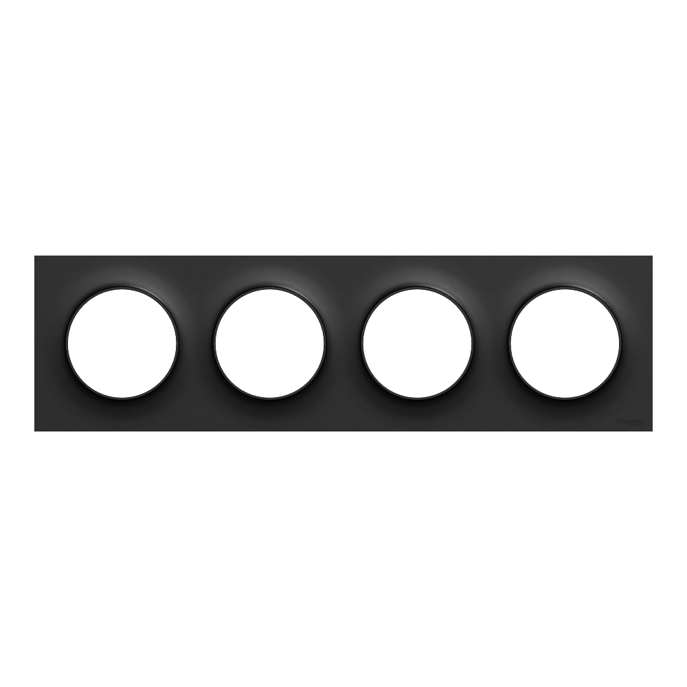 Odace Origine plaque 4 postes noir